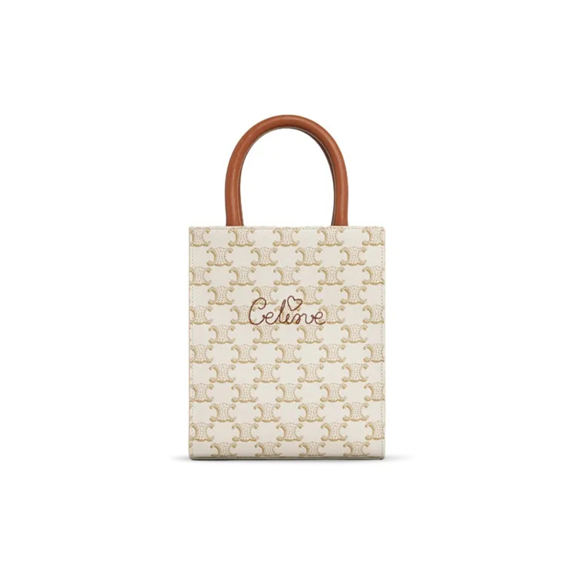 Ce**e mini tote in cabas triomphe prints and leather 194372cyb.01bc (21*17*4cm)